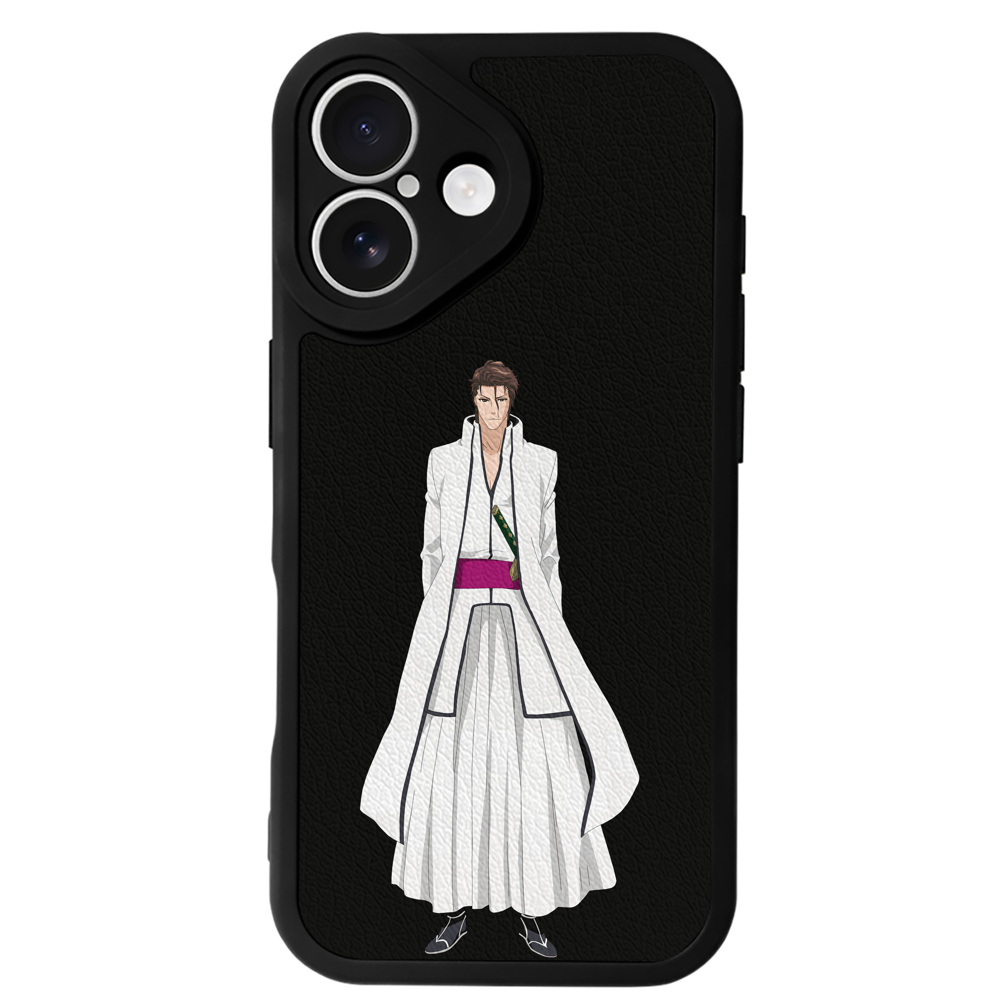 （画像用） ブリーチ 藍染 惣右介（あいぜん そうすけ） BLEACH Aizen Sousuke 【iPhone 16シリーズ対応】シリコンスマホケース（レザー調） 材質：シリコン